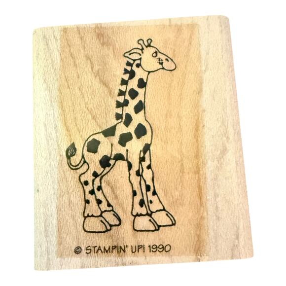 Stampin Up! Vintage 1990 Single Giraffe Rubber Stamp EUC - Picture 1 of 2